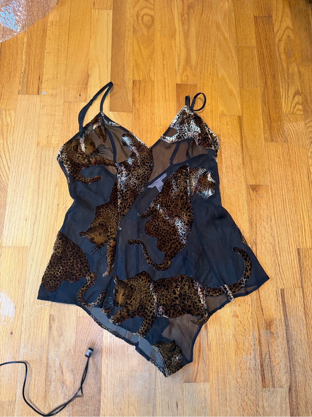 Victoria’s Secret Black Leopard Burnout Romper